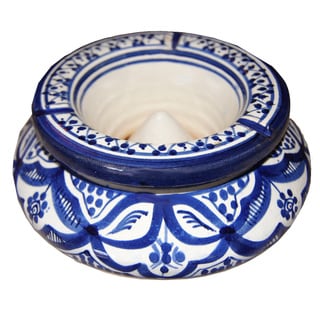Today Sale Moroccan Handmade Fez 2-piece Ceramic Ashtray (Morocco)