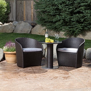 Karlstad Black 3-piece Wicker Bistro Set