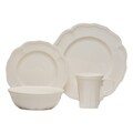 Red Vanilla Classic White 16-piece with Coupe Bowls Dinnerware Set