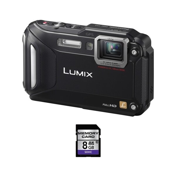 Panasonic Lumix DMC-TS5 Waterproof Black Digital Camera 8GB Bundle