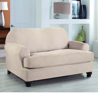 Restonic Stretch Fit 2 Piece T Loveseat Slipcover-Image