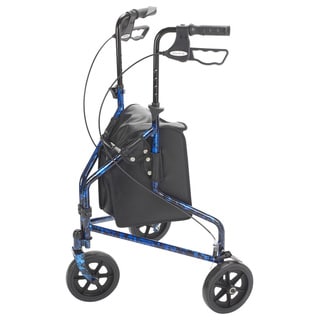 3-Wheel Rollator Walker with Basket Tray and Pouch