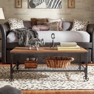 Best Shopping INSPIRE Q Nelson Industrial Modern Rustic Cocktail Table