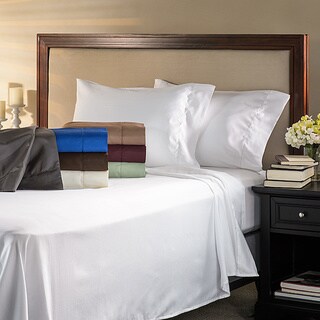 Buy Online Cotton Blend 600 Thread Count Hem Stitch Sheet Set and Optional Pillowcase Separates
