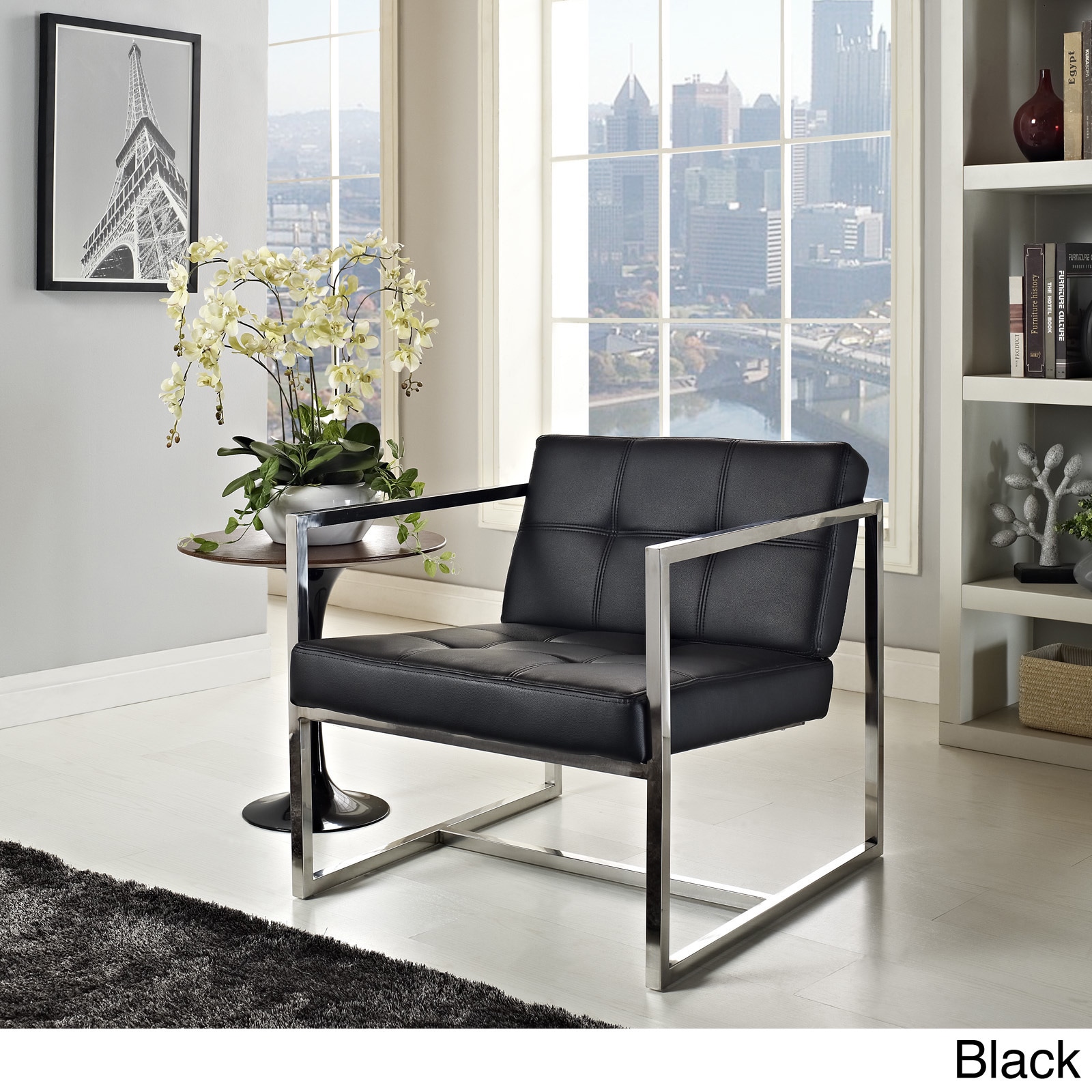 Hover Black Modern Reception Chair Overstock Shopping Great Deals