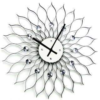 @@@ >  George Nelson style Mid-century Modern 24-inch Black Metal Sunflower Clock