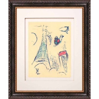 See Reviews Marc Chagall 'Sketch for Angel of Mozart' Lithograph Framed