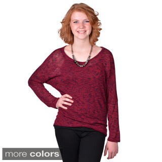 Journee Collection Junior's Two-tone Loose Fit Sweater-Image