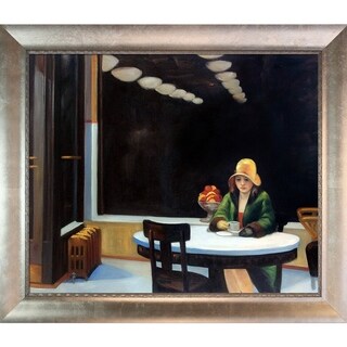 Buy Online Edward Hopper 'Automat' Hand Painted Framed Canvas Art