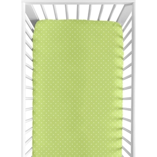 Sweet Jojo Designs Fitted Crib Sheet in Lime Mini Dot-Image