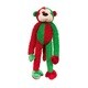 Multipet 18-inch Christmas Monkey Plush Pet Dog Toy