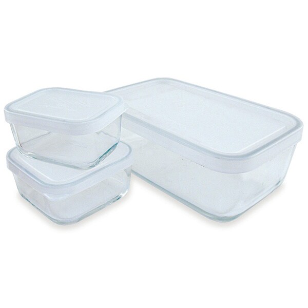 Storage Dishes with Clear Lids - Set of 3