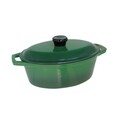 Le Cuistot Classic Enameled Green Cast Iron Oval Dutch Oven