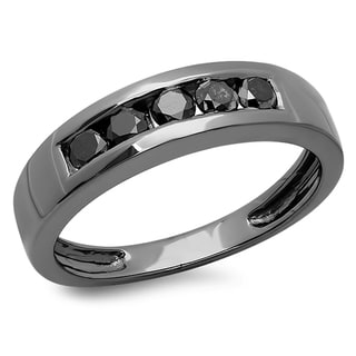 Black diamond mens wedding rings