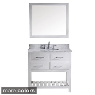 (^ ^)// Virtu USA 'Caroline Estate' 36-inch Carrera White Marble Single Sink Bathroom Vanity
