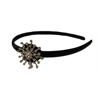 Sparkly Rhinestone and Black Satin Headband-Image