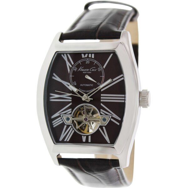 Kenneth Cole Men's Automatics KC1983 Brown Leather Automatic Watch with Brown Dial