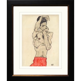 Egon Schiele Standing Male Nude With Red Loincloth Giclee Framed