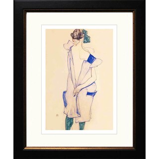 Sale Price Egon Schiele 'Standing Girl with Blue Dress & Green Stocking' Giclee Framed