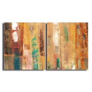 Hot Deal Alexis Bueno 'Smash XII' Oversized Canvas 2-piece Wall Art