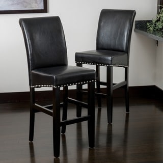 (^ ^)// Christopher Knight Home Lisette Leather Bar Stool (Set of 2)