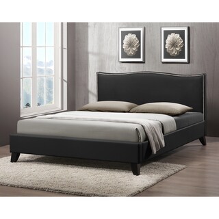 @@@ >  Battersby Black Modern Bed with Upholstered Headboard