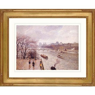See Reviews Camille Pissaro 'The louvre morning rainy weather' Giclee Framed Art