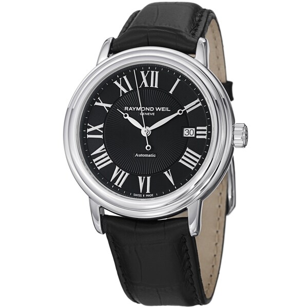 Raymond Weil Men's 2847-STC-00209 'Maestro' Black Dial Black Strap Automatic Watch