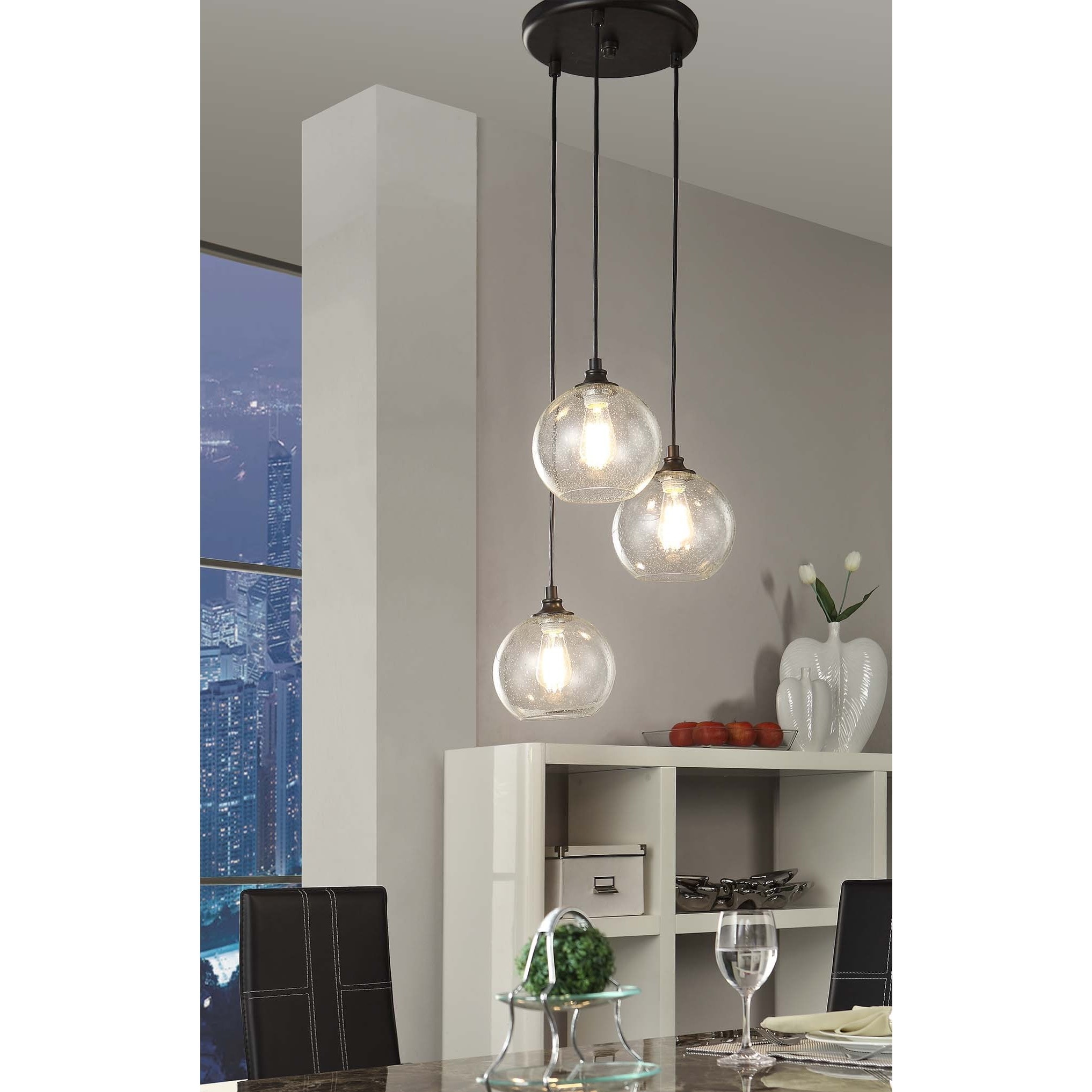 Uptown 3light Clear Globe Cluster Pendant Overstock Shopping Great