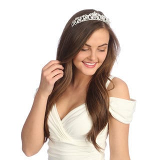 Amour Bridal Rhinestone Tiara Headpiece-Image