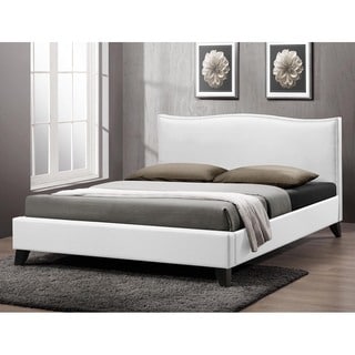 Buy Online Battersby White Modern Bed with Upholstered Headboard