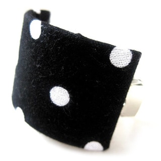 Crawford Corner Shop Black and White Polka Dot Ponytail Hair Clip-Image