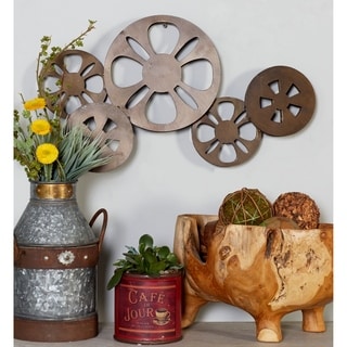 (>_<)  Antique Bronze Movie Reel Metal Wall Art