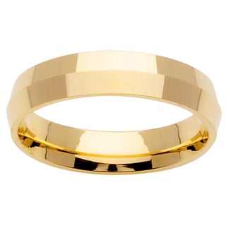 14k Plain Yellow Gold Comfort Fit Wedding Band Ring-Image