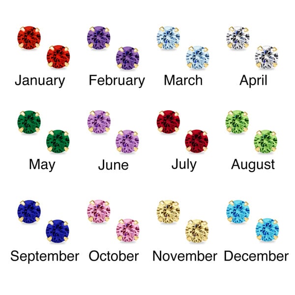 May June July April March August October January November February December September 14k Yellow Gold 4mm Round cut Cubic Zirconia Birthstone Stud Earrings f6a6ef41 fe35 47d6 961b ab321670f6a7_600