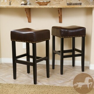 Christopher Knight Home Louigi Brown Backless Leather Bar ...