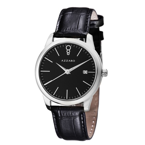 Azzaro Men's AZ2040.12BB.000 'Legend' Black Dial Black Leather Strap Quartz Watch