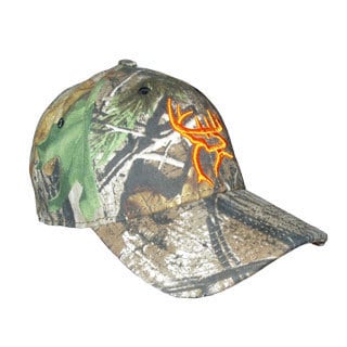 Buck Commander Camo/ Orange Deer Head Flex Fit Hat-Image