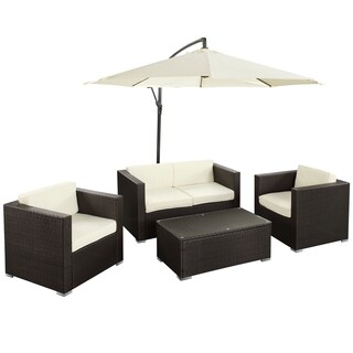 Special Prices Concord Espresso\ White 5-piece Outdoor Patio Sofa Set