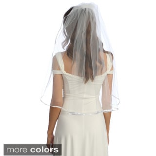 Amour Bridal Single Tier Waist-length Satin Veil-Image