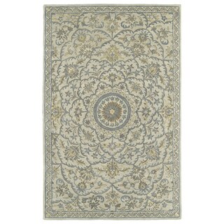Low Price Hand-Tufted Joaquin Oatmeal Medallion Wool Rug (10' x 14')