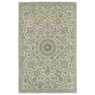 Best Shopping Hand-Tufted Joaquin Oatmeal Medallion Wool Rug (9' x 12')