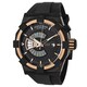 Concord Men's 'C1 Worldtimer' 18k Rose Gold-Tone Black Stainless Steel Watch