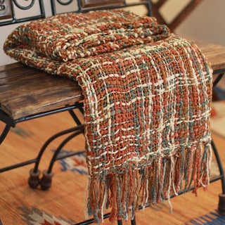 Handcrafted Acrylic 'Joyous Earth' Throw (India)