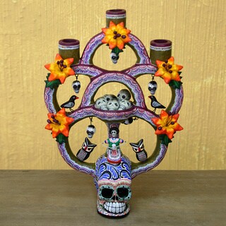 Find Cheap Price Ceramic 'Day of the Dead Tree of Life' Large Sculpture (Mexico)