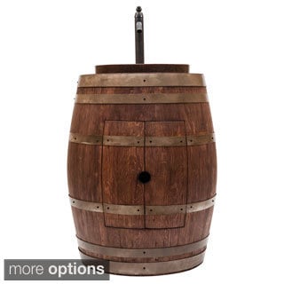 Now Sale Wine Barrel Vanity Package with 17-inch Oval Skirted Vessel Copper Sink and Faucet Set