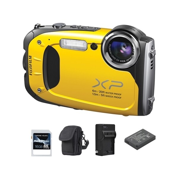 Fujifilm FinePix XP60 Waterproof Yellow Digital Camera 16GB Bundle