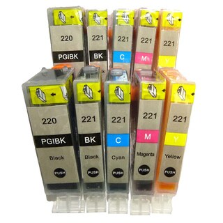 Canon PGI-220 CLI-221 Compatible Ink Cartridge PIXMA iP3600 iP4600 iP4700 MP540 MP550 MP560 MP620 MP630 MP640 MP980 (Pack 10)