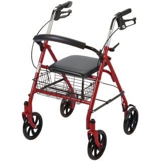 Rollator 4-wheel Walker with Fold-up Removable Back Support