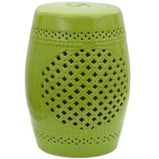 Green Lattice Porcelain Garden Stool (China)